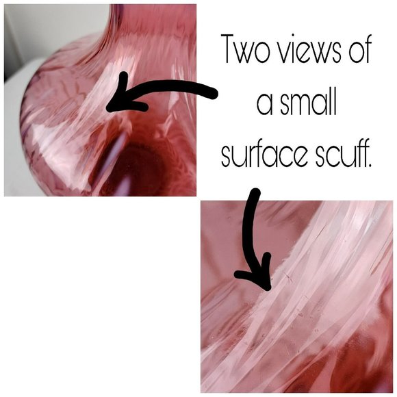 VTG Fenton Vase 11.5" Daisy & Fern Cranberry Opalescent Glass Ruffled White Pink - Picture 7 of 10